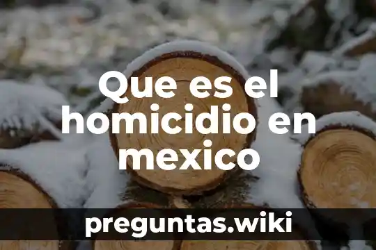 Que es el homicidio en mexico