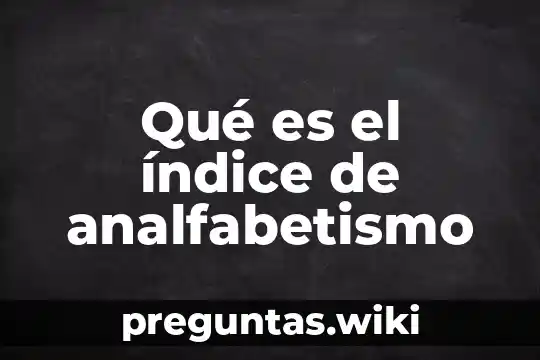 Qué es el índice de analfabetismo