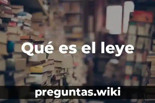 Qué es el leye