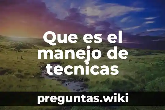 Que es el manejo de tecnicas