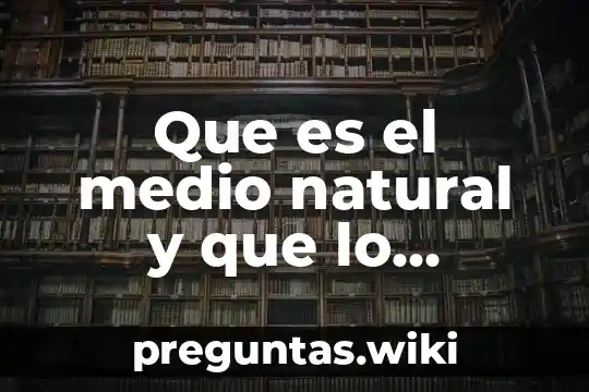Que es el medio natural y que lo conforma