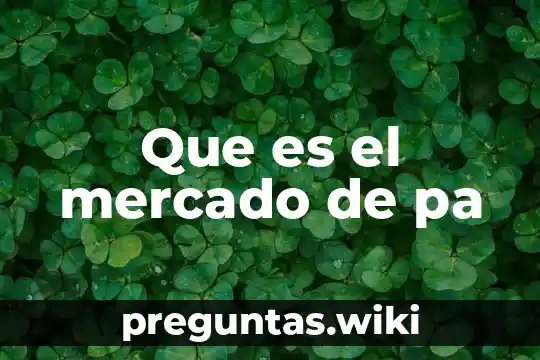 Que es el mercado de pa