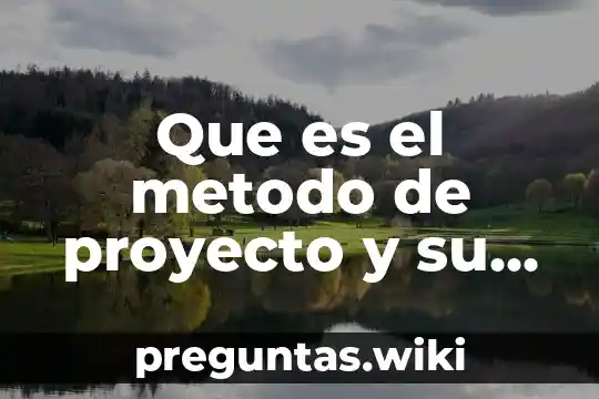 Que es el metodo de proyecto y su importancia