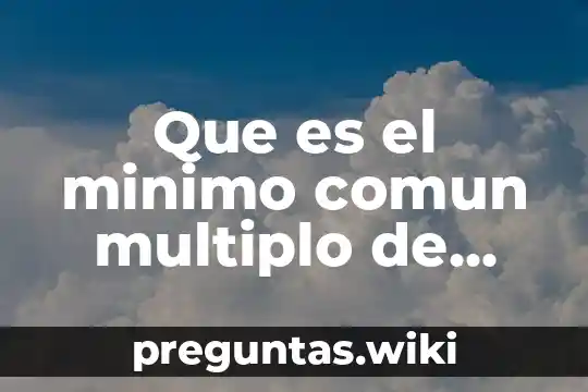 Que es el minimo comun multiplo de divisor