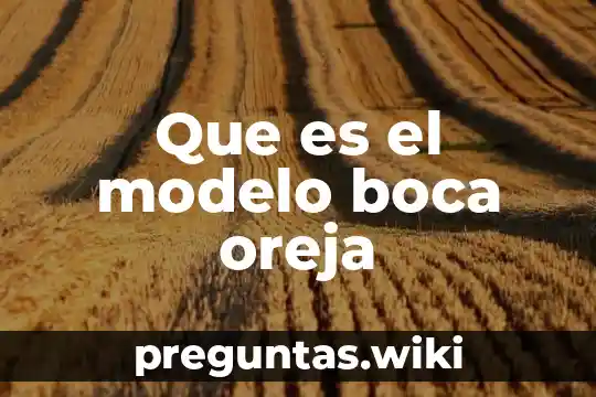 Que es el modelo boca oreja