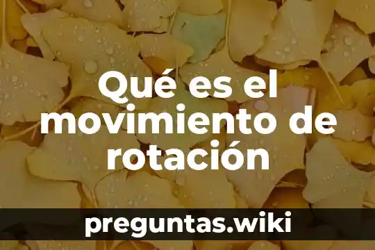 Qué es el movimiento de rotación