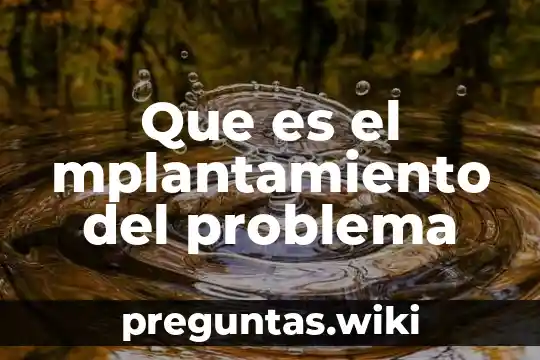 Que es el mplantamiento del problema