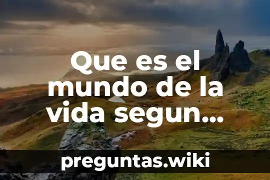 Que es el mundo de la vida segun habermas