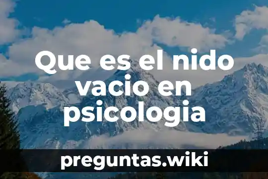 Que es el nido vacio en psicologia