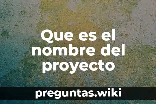 Que es el nombre del proyecto