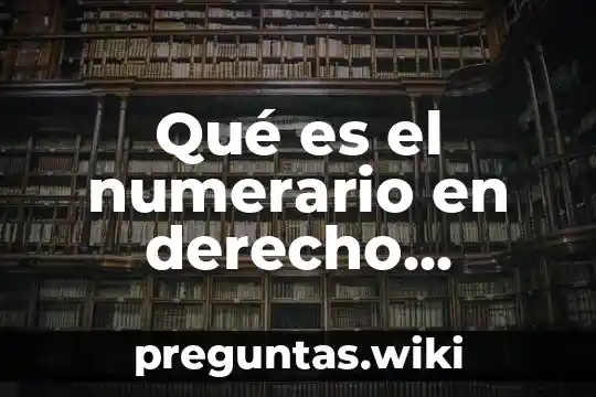 Qué es el numerario en derecho mercantil