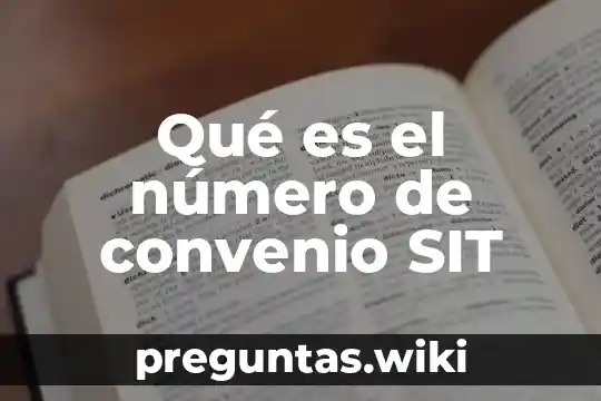 Qué es el número de convenio SIT