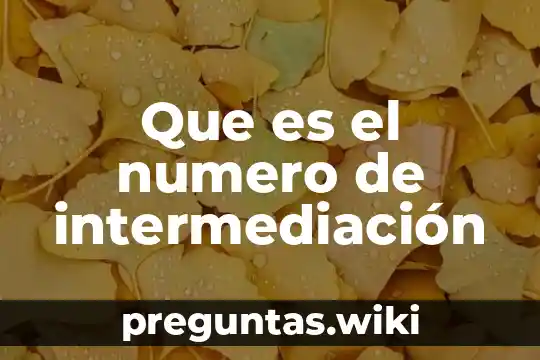 Que es el numero de intermediación