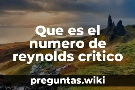 Que es el numero de reynolds critico