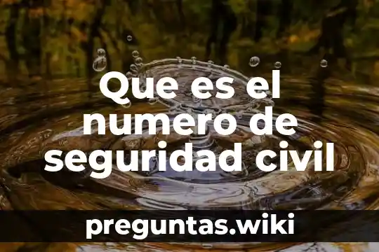 Que es el numero de seguridad civil