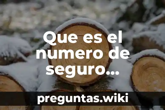 Que es el numero de seguro nacional