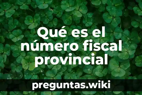 Qué es el número fiscal provincial