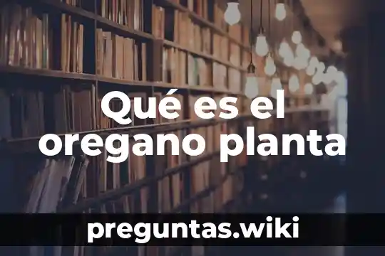 Qué es el oregano planta