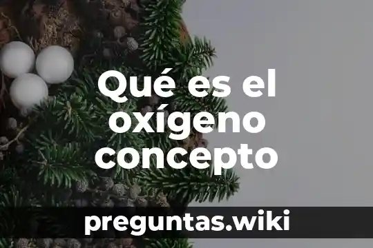Qué es el oxígeno concepto