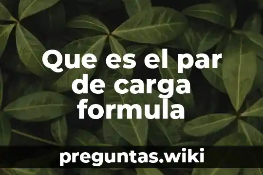 Que es el par de carga formula