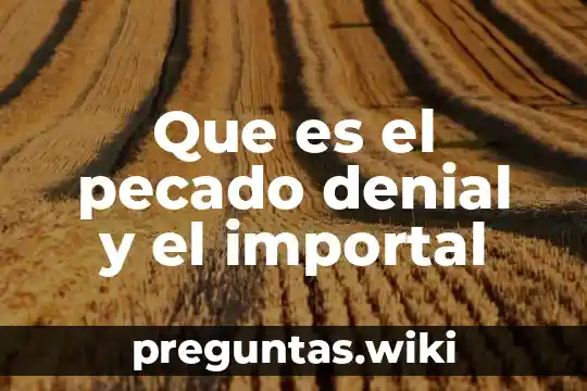 Que es el pecado denial y el importal