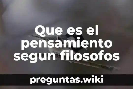 Que es el pensamiento segun filosofos