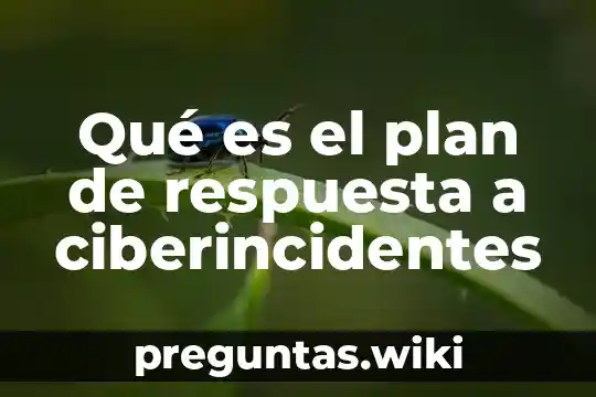 Qué es el plan de respuesta a ciberincidentes