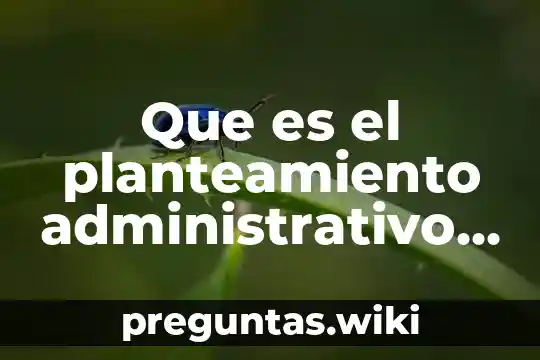 Que es el planteamiento administrativo y financiero