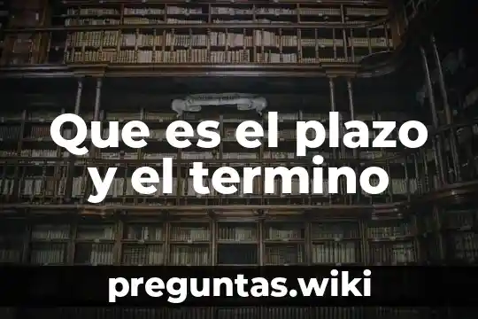 Que es el plazo y el termino