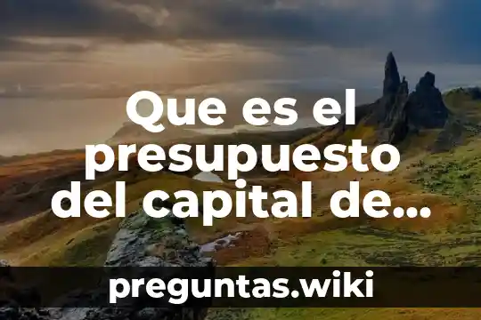 Que es el presupuesto del capital de trabajo