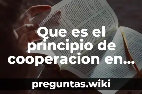 Que es el principio de cooperacion en palabras faciles