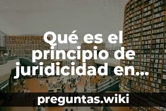 Qué es el principio de juridicidad en pocas palabras