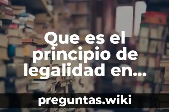 Que es el principio de legalidad en mexico