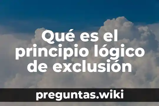 Qué es el principio lógico de exclusión