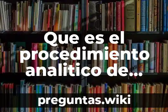 Que es el procedimiento analitico de registro de mercancias monografias