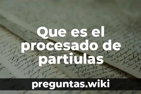 Que es el procesado de partiulas