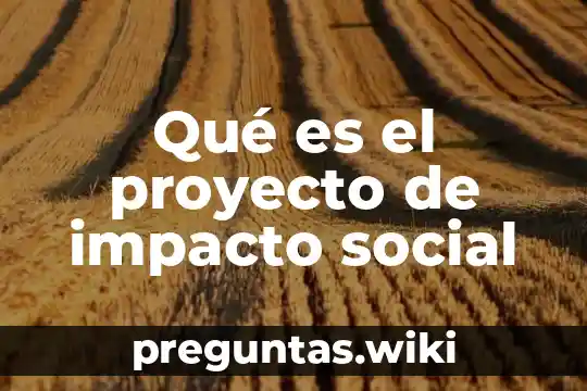 Qué es el proyecto de impacto social