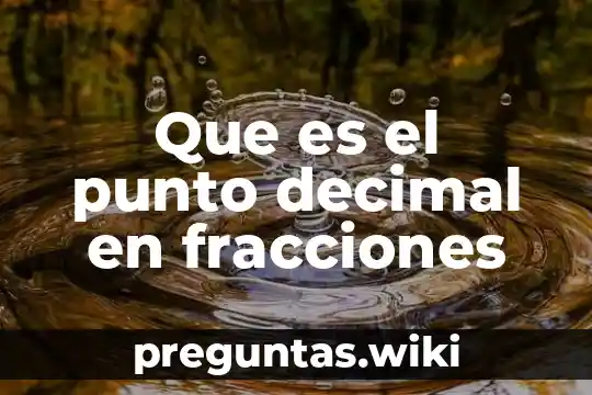 Que es el punto decimal en fracciones
