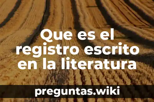 Que es el registro escrito en la literatura