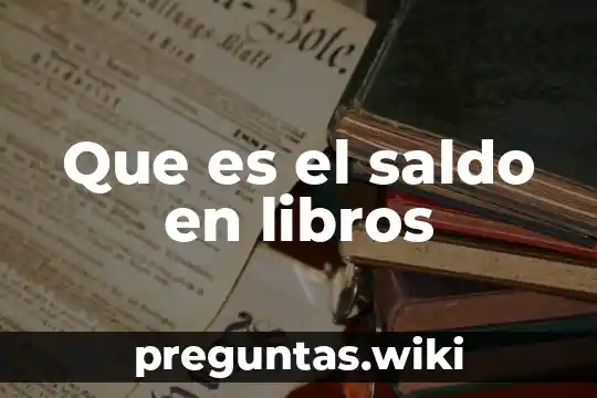 Que es el saldo en libros