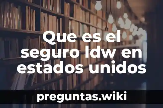 Que es el seguro ldw en estados unidos