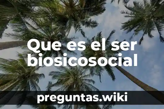 Que es el ser biosicosocial