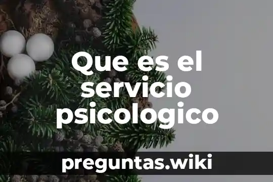 Que es el servicio psicologico