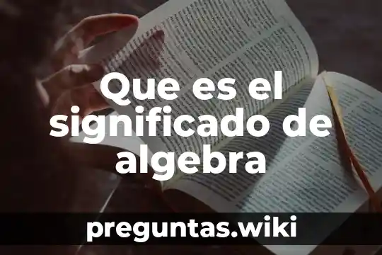 Que es el significado de algebra