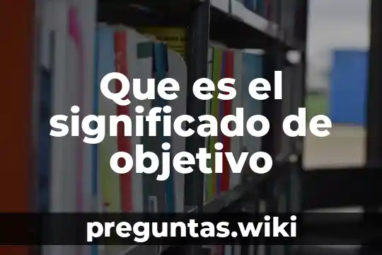 Que es el significado de objetivo