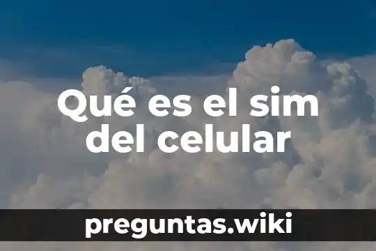Qué es el sim del celular