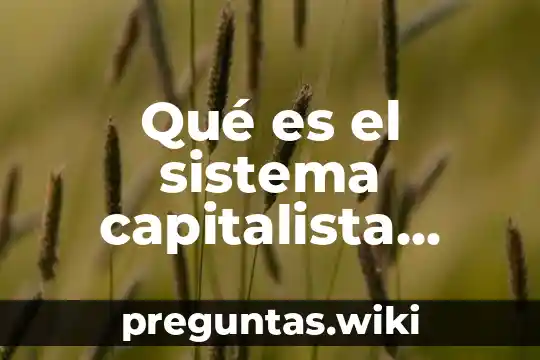 Qué es el sistema capitalista neoliberal