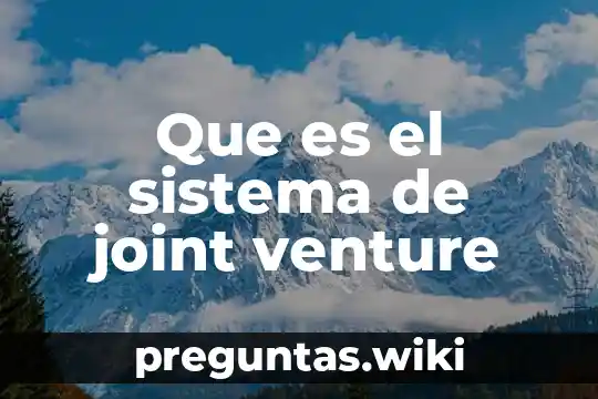 Que es el sistema de joint venture 2 Que es el sistema de joint venture