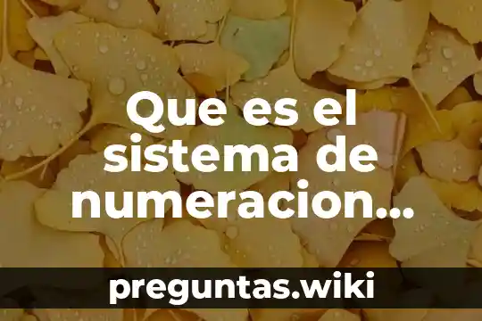 Que es el sistema de numeracion decimal