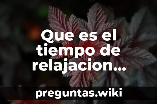 Que es el tiempo de relajacion longitudinal